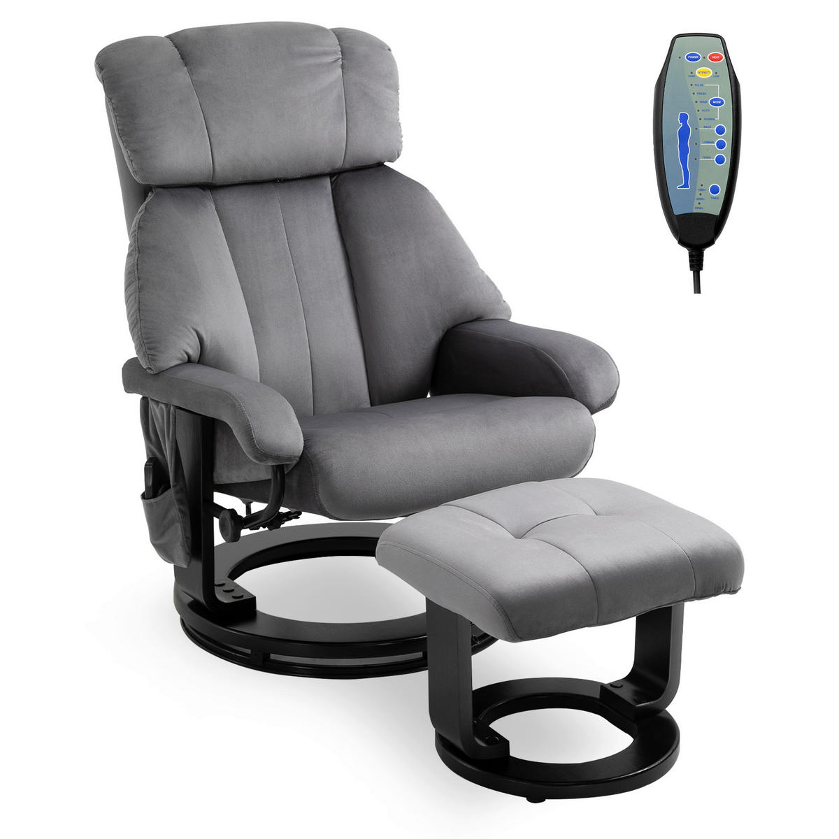 HOMCOM Massagestuhl grau B/H/L: ca. 80x76x102 cm Massagestuhl - grau (102,00/80,00/76,00cm) - HOMCOM