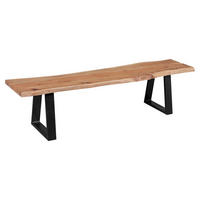Sitzbank natur schwarz B/H/T: ca. 180x45x40 cm Sitzbank - natur/schwarz (180,00/45,00/40,00cm) - Wohnling