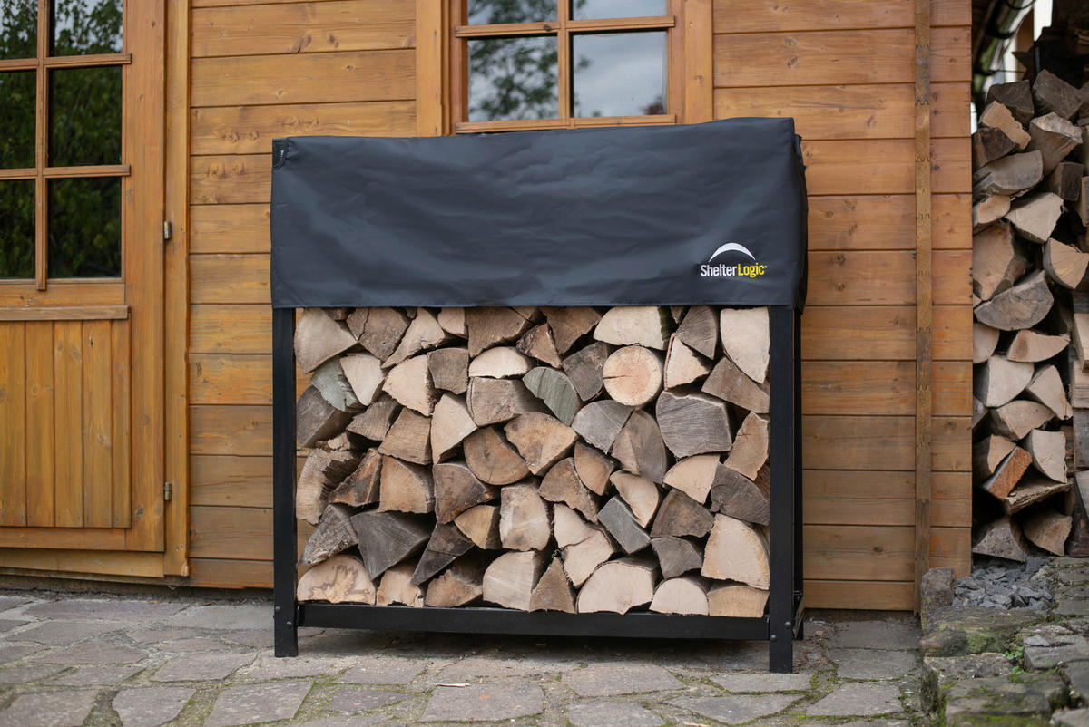 ShelterLogic Kaminholzregal schwarz B/H/T: ca. 120x119x36 cm Kaminholzregal - schwarz (120,00/119,00/36,00cm) - ShelterLogic