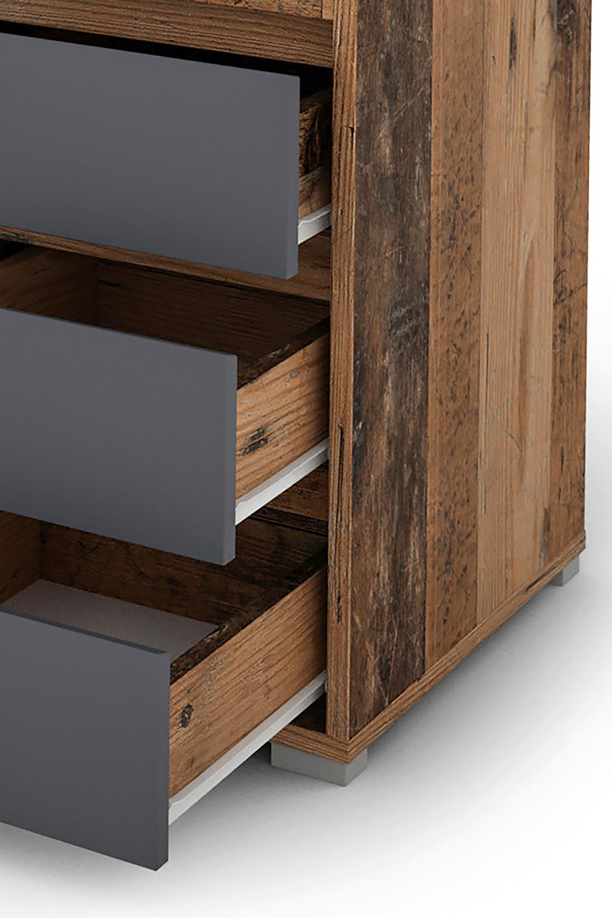 Schreibtisch LOBO Eiche Old Wood Nachbildung anthrazit B/H/T: ca. 138x75x55 cm LOBO - Eiche/anthrazit (138,00/75,00/55,00cm) - byLIVING