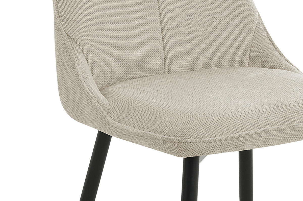 Stuhl CARLO 2er-Set. taupe Webstoff B/H/T: ca. 59x88x47 cm CARLO 2er-Set. - schwarz/taupe (59,00/88,00/47,00cm) - byLIVING