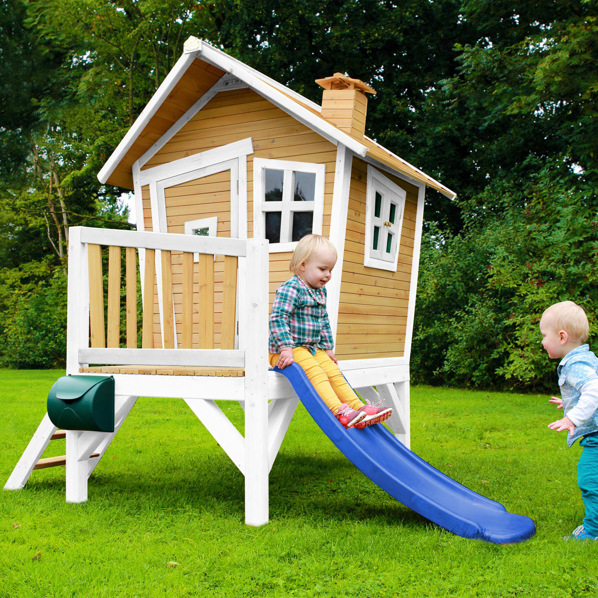 AXI Spielhaus Robin blau B/H/L: ca. 264x203x177 cm Robin - blau/braun (177,00/264,00/203,00cm) - AXI