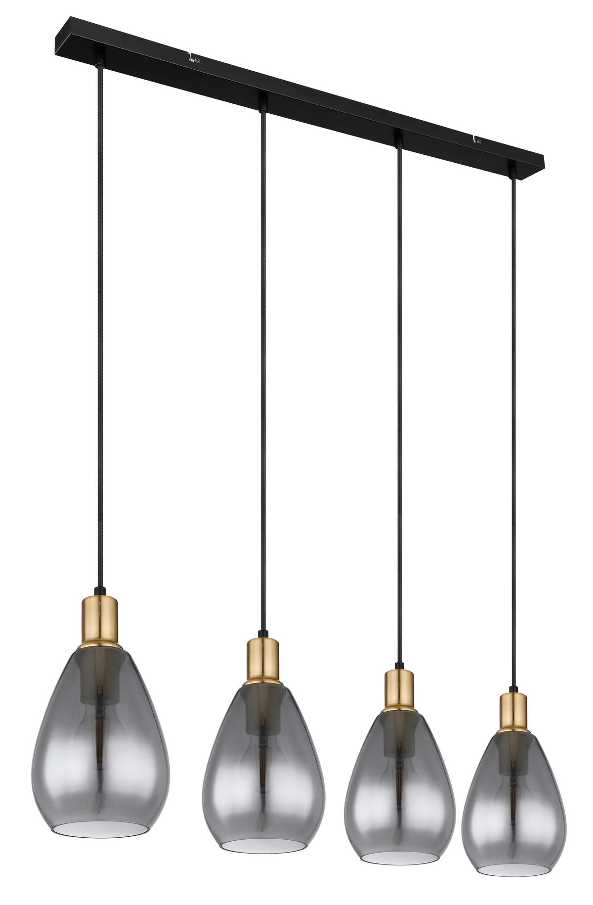 GLOBO Pendelleuchte Fanni 15563-4H Rauch Glas B/H/L: ca. 15x120x90 cm E27 4 Brennstellen Pendelleuchte_Fanni - Rauch (90,00/15,00/120,00cm) - GLOBO