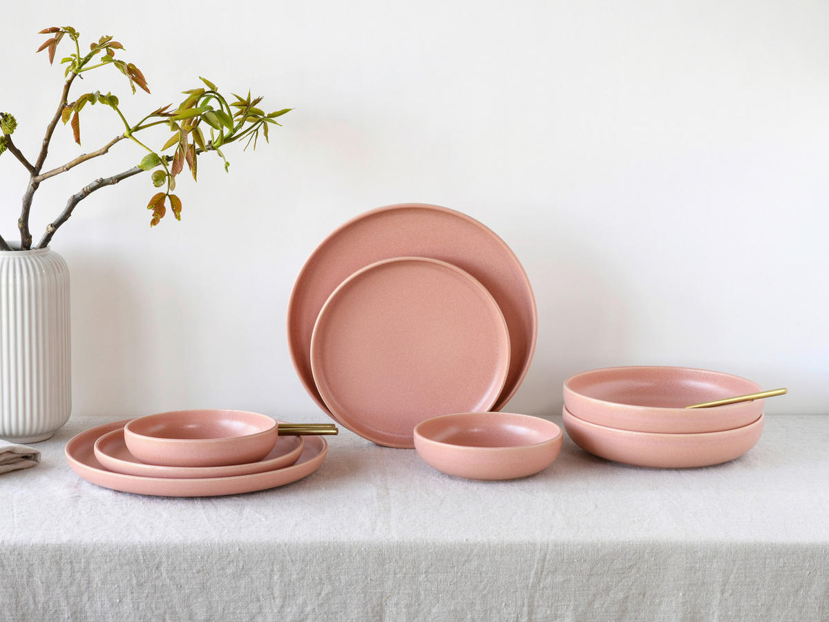 CreaTable Tafelservice Uno Rusty rosé Steinzeug 8 tlg. Uno Rusty - rosé - CreaTable