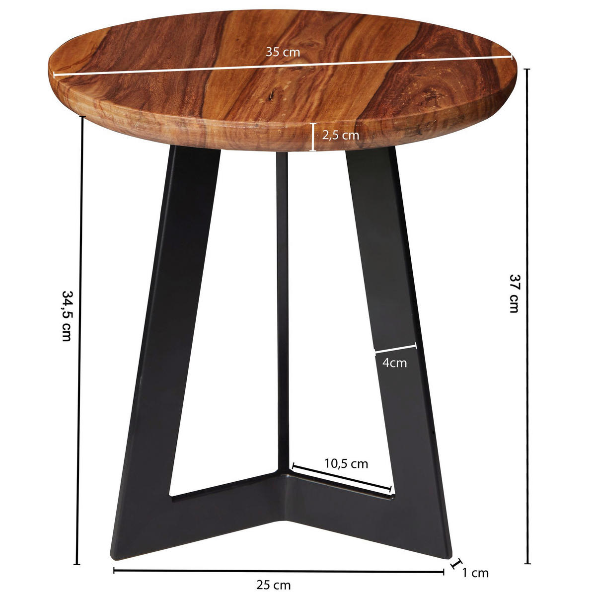 Beistelltisch rosenholz Nachbildung Holz B/H/T: ca. 35x37x35 cm Beistelltisch - rosenholz (35,00/37,00/35,00cm) - Wohnling