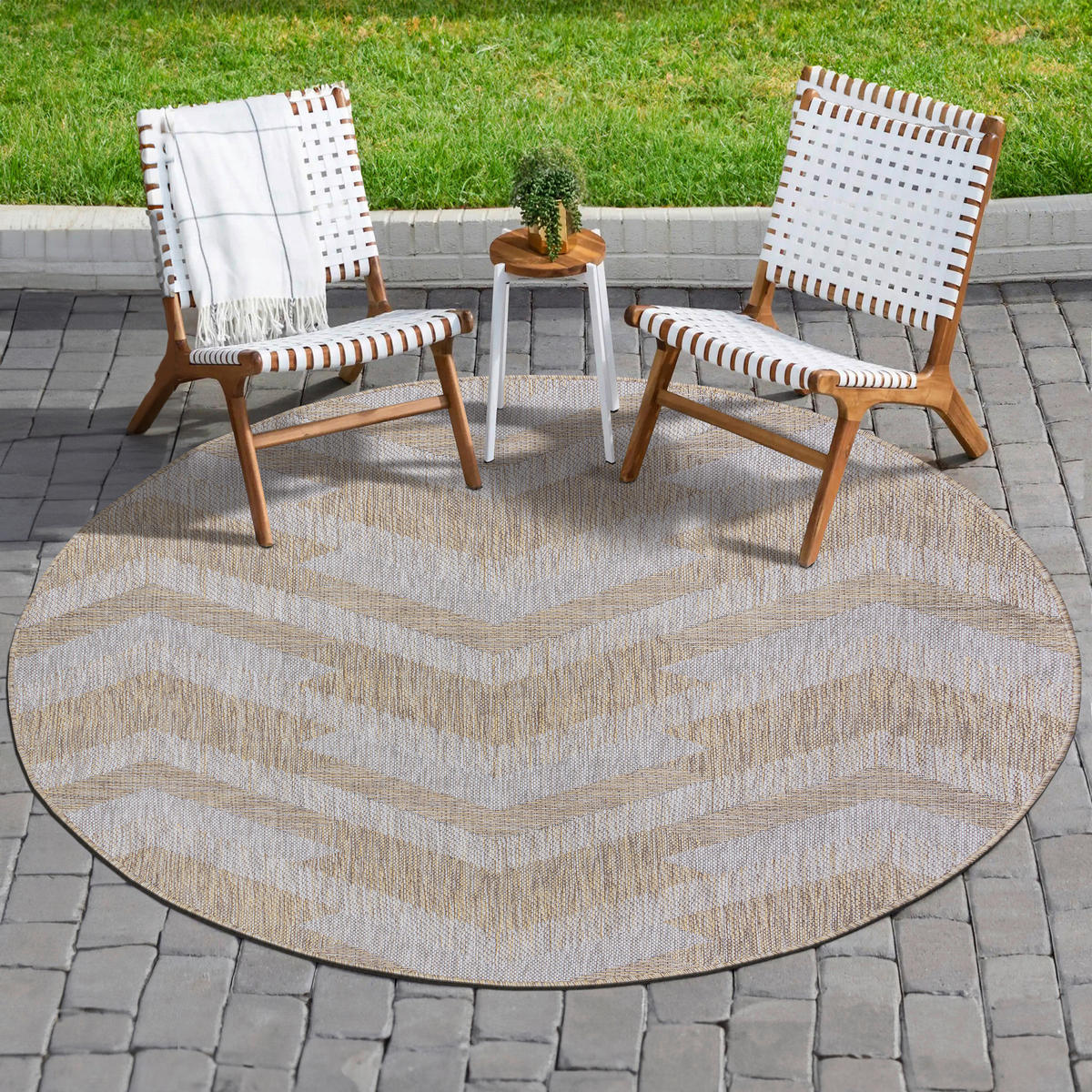 Sanat Outdoorteppich MELISSA braun B/L: ca. 150x150 cm MELISSA - braun (150,00/150,00cm) - Sanat