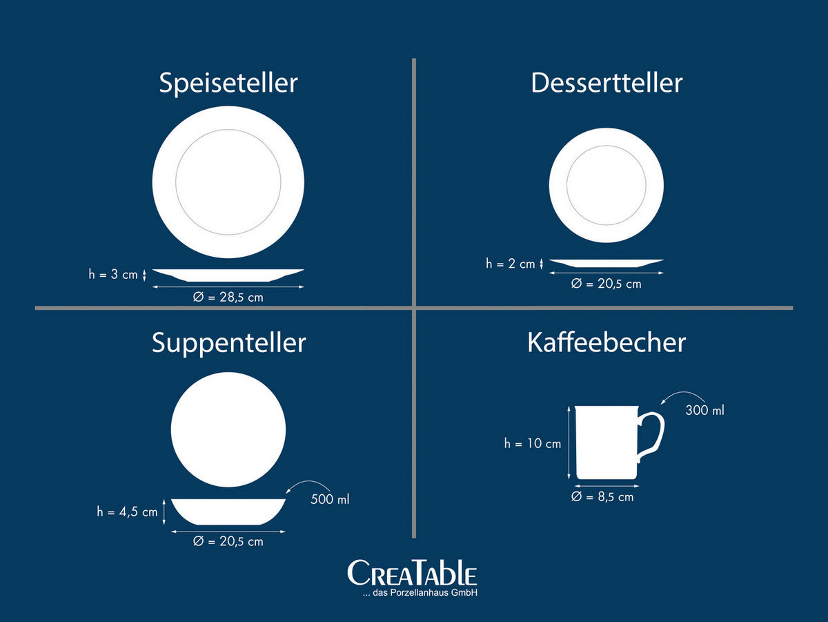 CreaTable Kombiservice Summer Stripes bunt Steingut 16 tlg. Summer Stripes - bunt - CreaTable