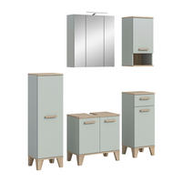 Badezimmer-Set STAR hellgrün Eiche hell Nachbildung B/H/T: ca. 158x190x34 cm STAR - hellgrün (158,00/190,00/34,00cm) - xonox.home