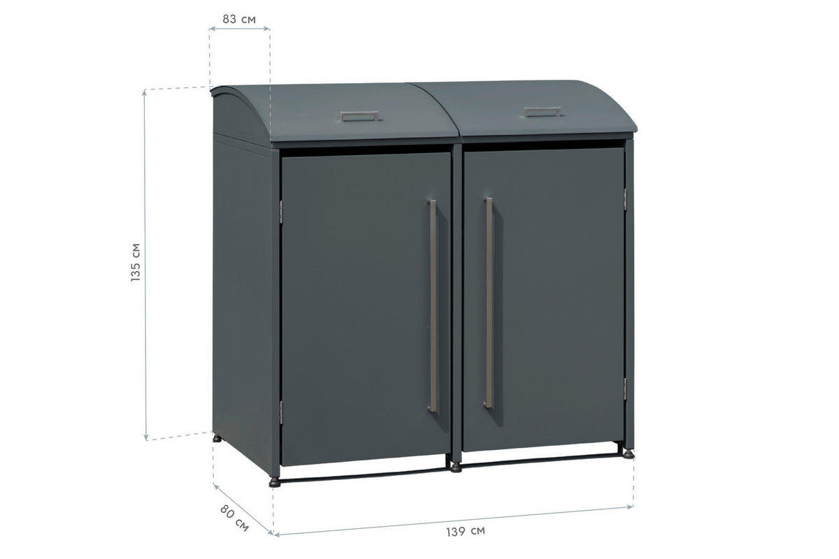 Westmann Mülltonnenbox Moderna anthrazit B/H/L: ca. 139x135x83 cm Moderna - anthrazit (83,00/139,00/135,00cm) - Westmann