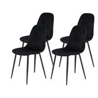 Stuhl Mira 4er Set schwarz Samtoptik B/H/T: ca. 44x89x53,5 cm Mira 4er Set - schwarz (44,00/89,00/53,50cm) - Hela
