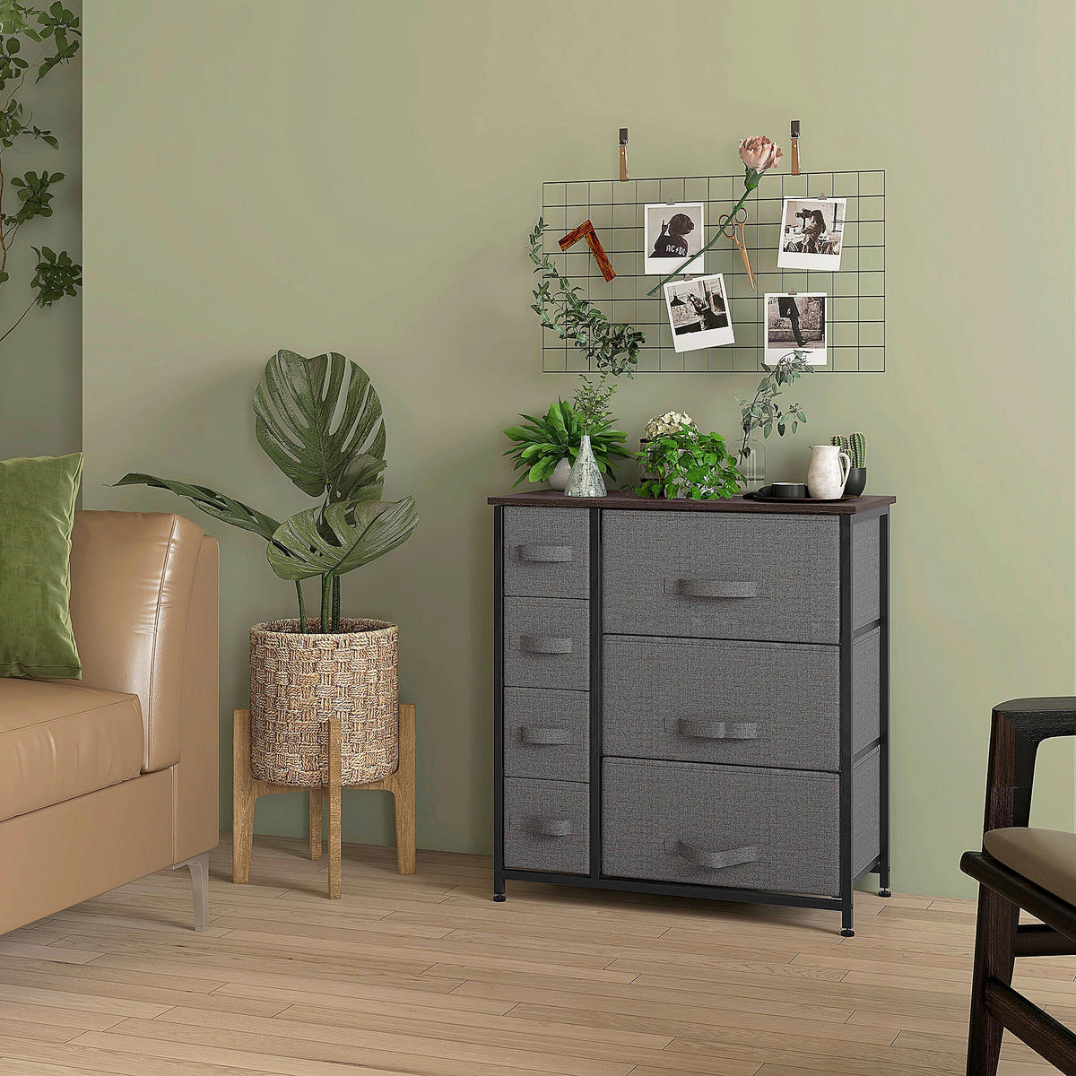 HOMCOM Aufbewahrungsregal dunkelgrau Edelstahl B/H/L: ca. 30x63,5x71 cm Schubladenschrank - dunkelgrau (71,00/30,00/63,50cm) - HOMCOM