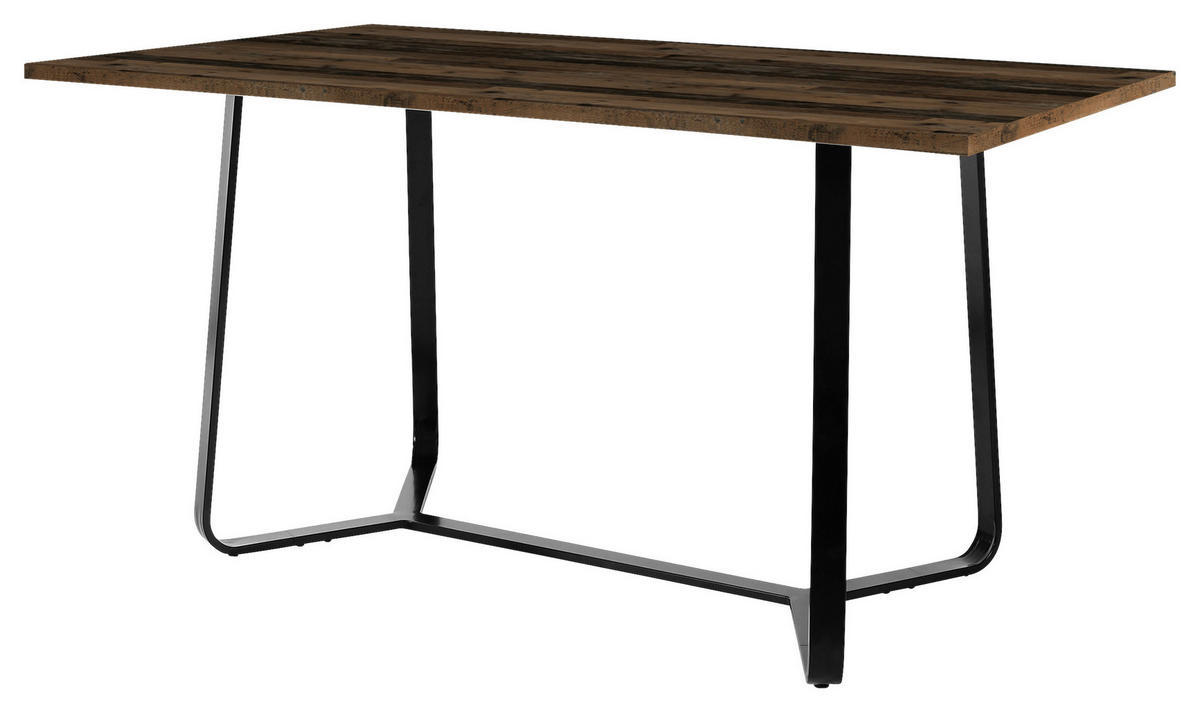 Tisch TALEA Eiche Old Wood Nachbildung schwarz pulverbeschichtet B/H/T: ca. 140x76x90 cm TALEA - Eiche/schwarz (140,00/76,00/90,00cm) - byLIVING