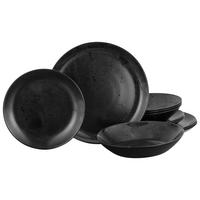 CreaTable Tafelservice Diana schwarz Glas 12 tlg. Diana - schwarz - CreaTable