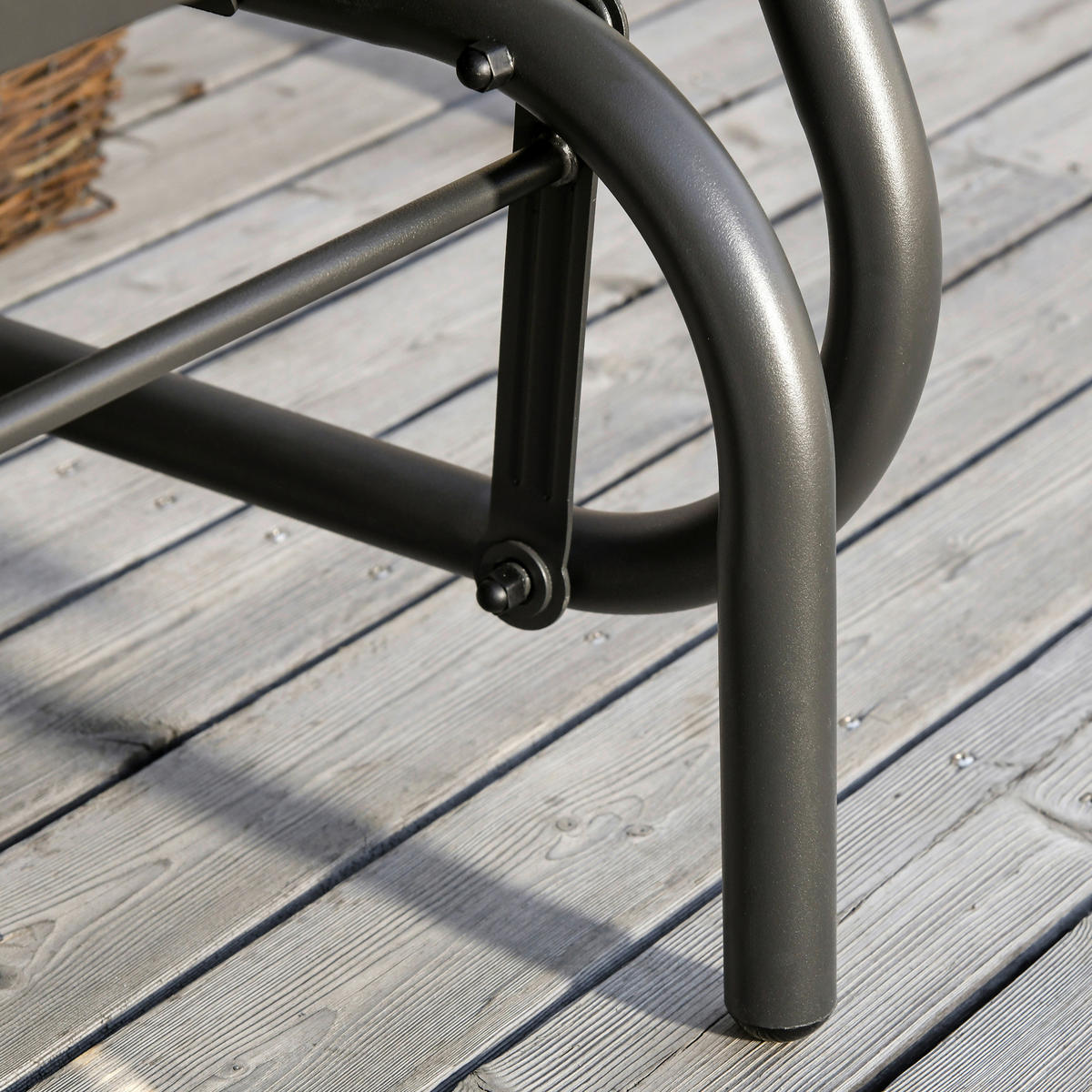 Outsunny Gartenstuhl grau Metall B/H/T: ca. 75x85x66 cm Gartenstuhl - grau (75,00/85,00/66,00cm) - Outsunny