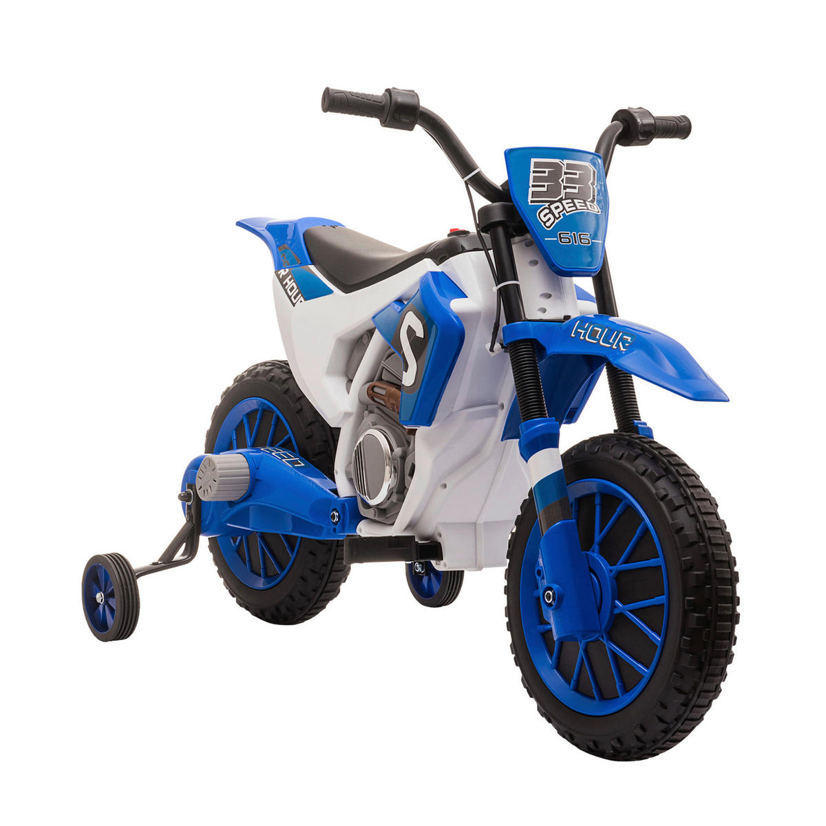 HOMCOM Kinder-Elektromotorrad blau B/H/L: ca. 51,5x68x106,5 cm Kinder-Elektromotorrad - blau (106,50/51,50/68,00cm) - HOMCOM