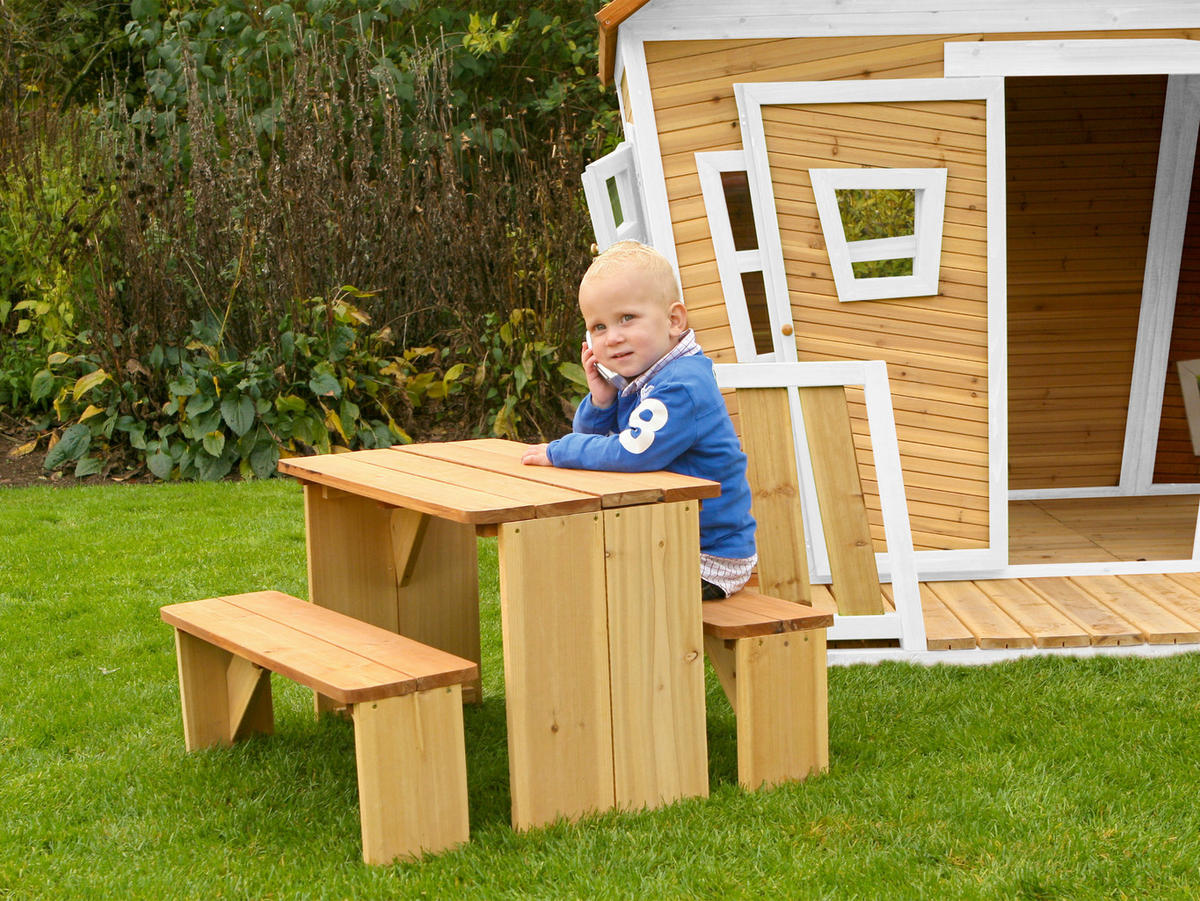 AXI Spielhaus Lisa braun B/H/L: ca. 220x174x193 cm Lisa - braun/weiß (193,00/220,00/174,00cm) - AXI
