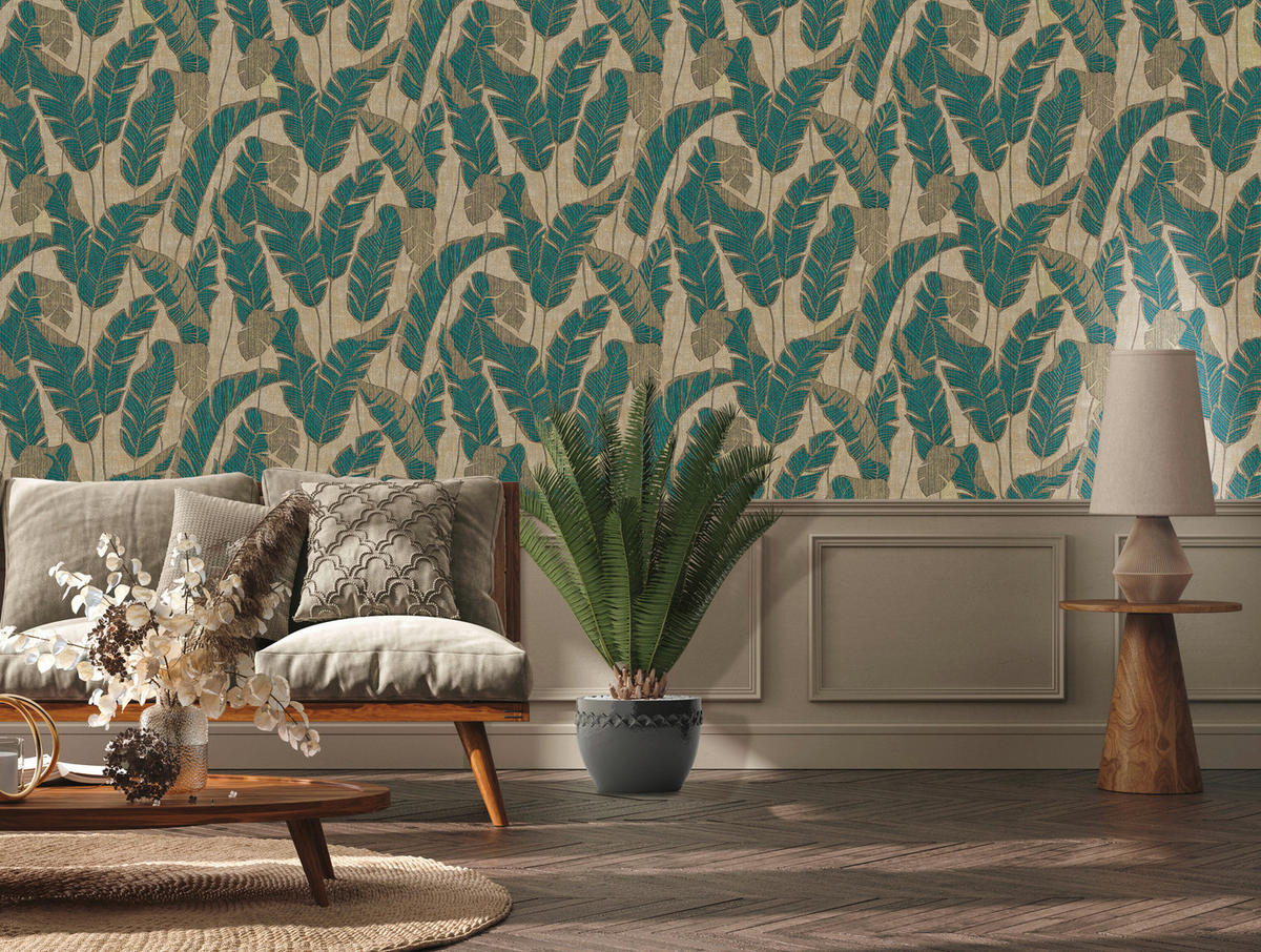 A.S.Creation Vliestapete grün beige schwarz B/H/D: ca. 53x1005x9,4 cm Vliestapete - beige/schwarz (9,40/1005,00cm) - A.S.Creation