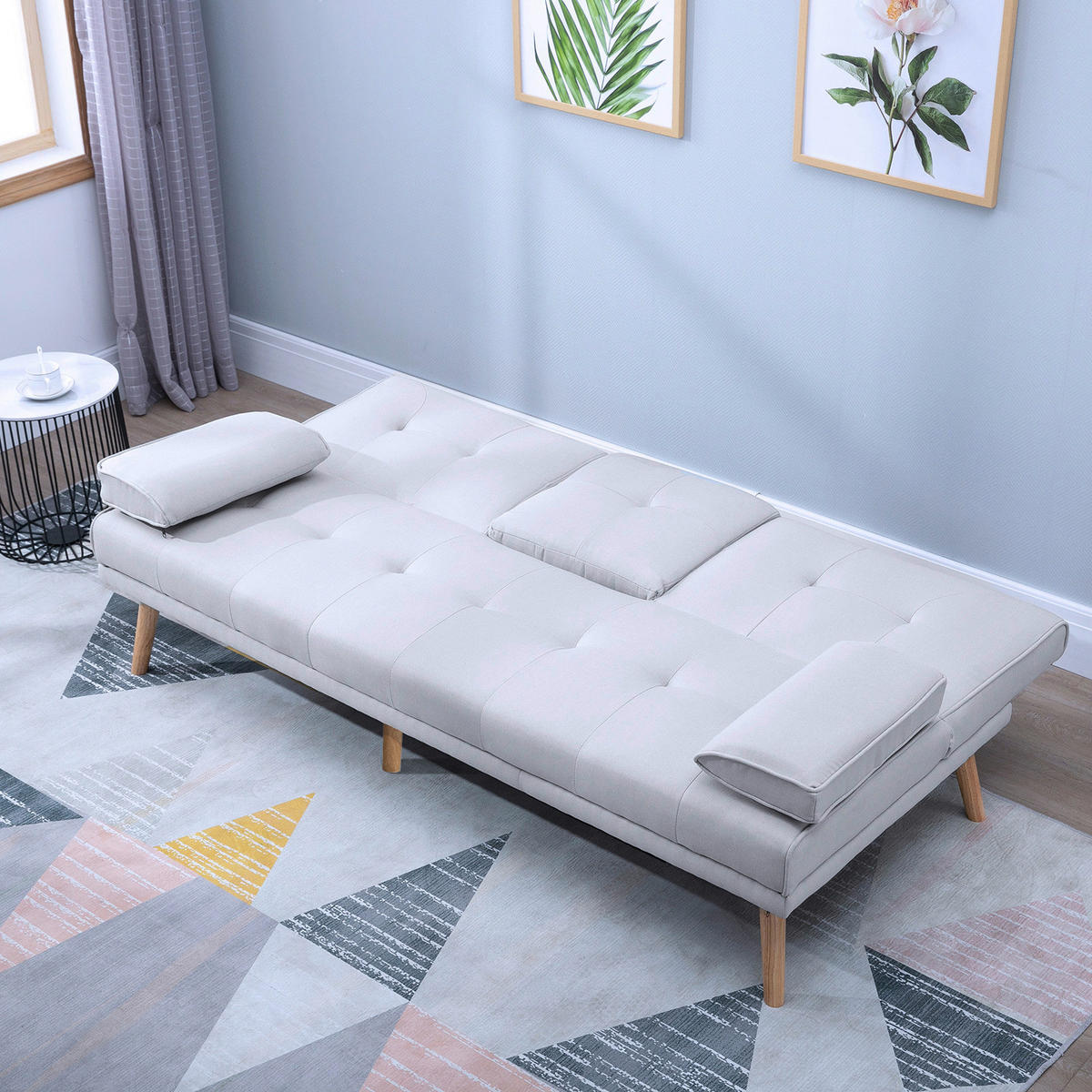 Schlafsofa 833-663 hellgrau B/H/T: ca. 181x78x77 cm 833-663 - hellgrau (181,00/78,00/77,00cm) - HOMCOM