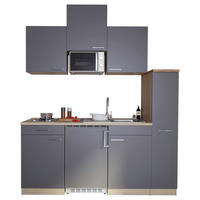 Respekta Küchenblock Economy grau B/H/T: ca. 180x200x60 cm Economy - Eiche/grau (180,00/200,00/60,00cm) - Respekta