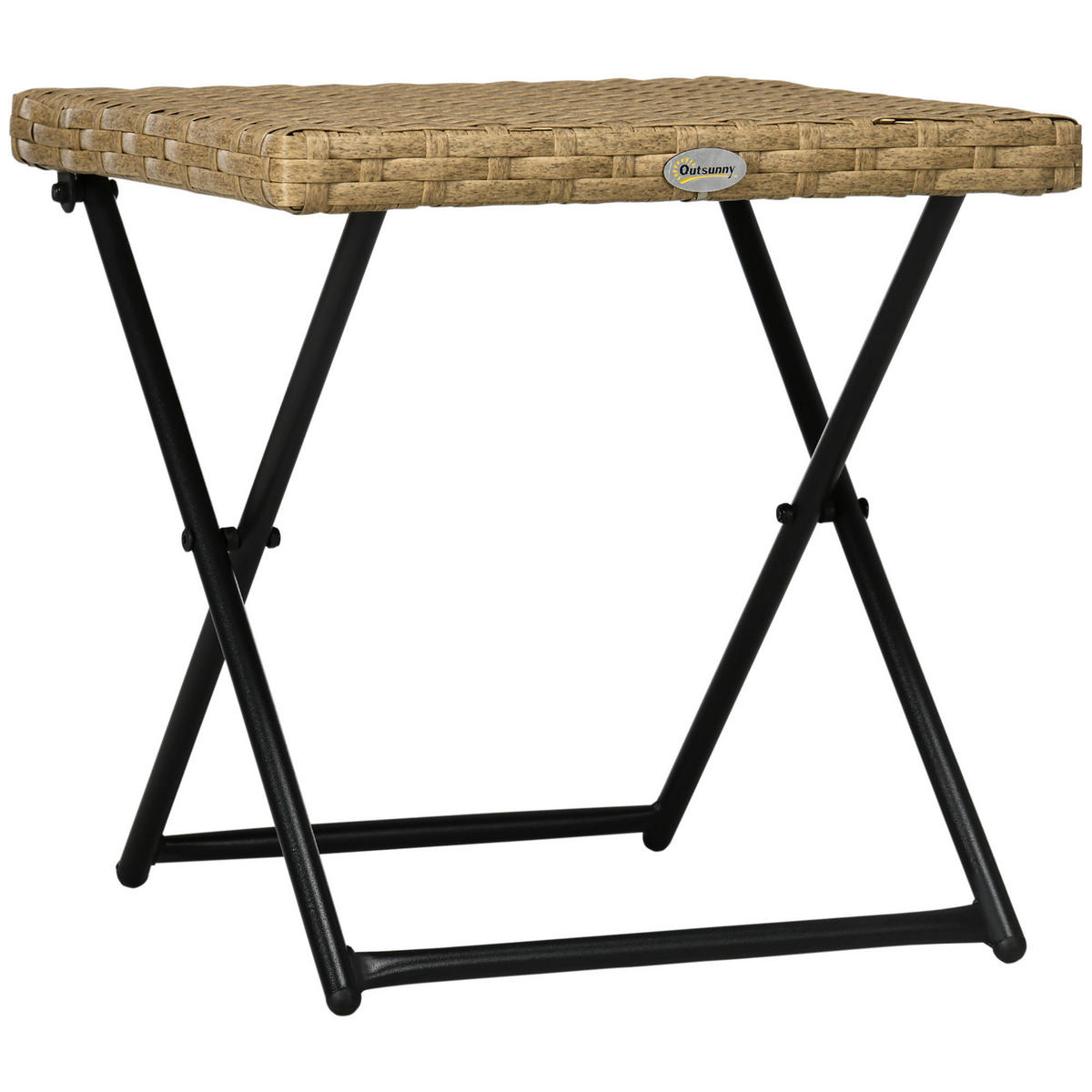 Outsunny Balkontisch natur Polyrattan B/H/L: ca. 40x40x40 cm Balkontisch - natur (40,00/40,00/40,00cm) - Outsunny