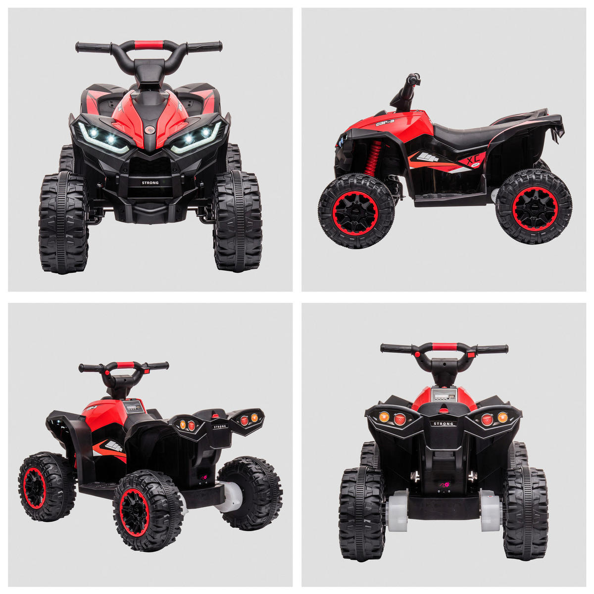HOMCOM Elektro-Quad rot B/H/L: ca. 53x55,5x83 cm Elektro-Quad - rot/schwarz (83,00/53,00/55,50cm) - HOMCOM