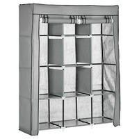 HOMCOM Kleiderschrank hellgrau Edelstahl B/H/L: ca. 43x125x162,5 cm Stoffschrank - hellgrau (162,50/43,00/125,00cm) - HOMCOM
