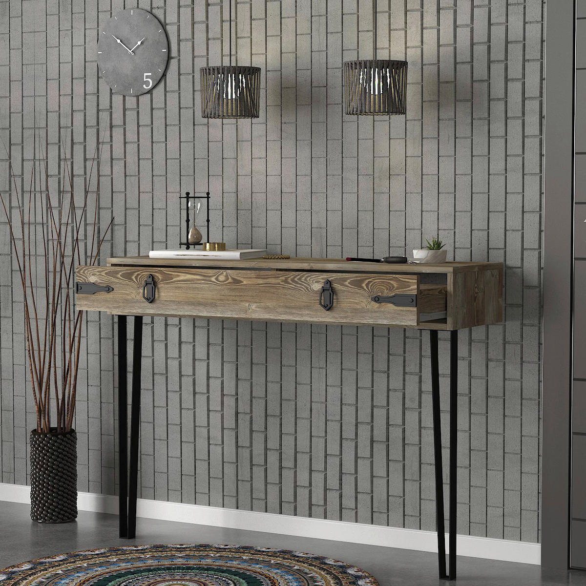 Konsolentisch Costa Eiche Nachbildung Spanplatte B/H/T: ca. 120x90x35 cm Costa - Eiche (120,00/90,00/35,00cm) - moebel17