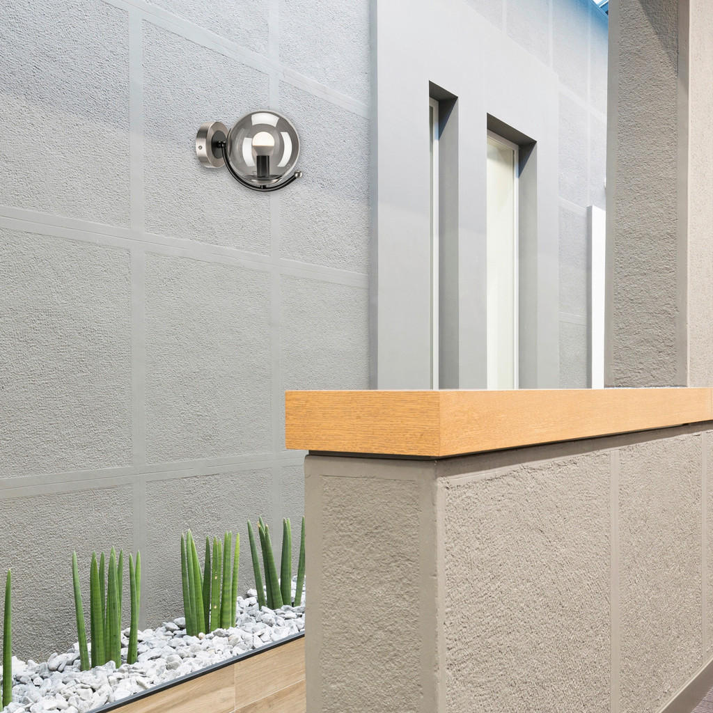 Thumbnail - Lamkur Wandleuchte Chrom Stahl Glas B/H/L: ca. 20x14,5x20 cm E14 1 Brennstellen