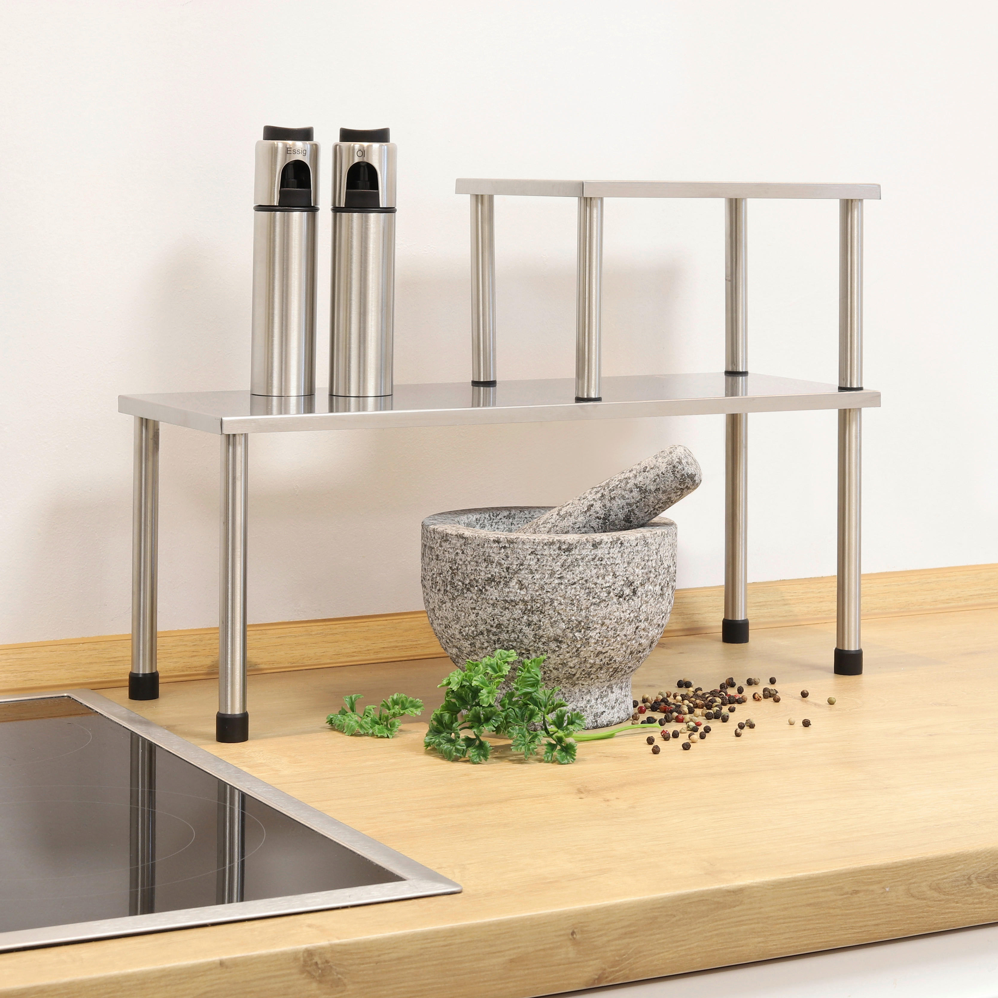 HI Küchenregal Edelstahl Edelstahl B/H/L: ca. 16x31x45 cm Küchenregal - Edelstahl (45,00/16,00/31,00cm) - HI