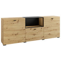 Sideboard FRAME Eiche schwarz B/H/T: ca. 200x75,5x37,5 cm FRAME - Eiche/schwarz (200,00/75,50/37,50cm) - byLIVING