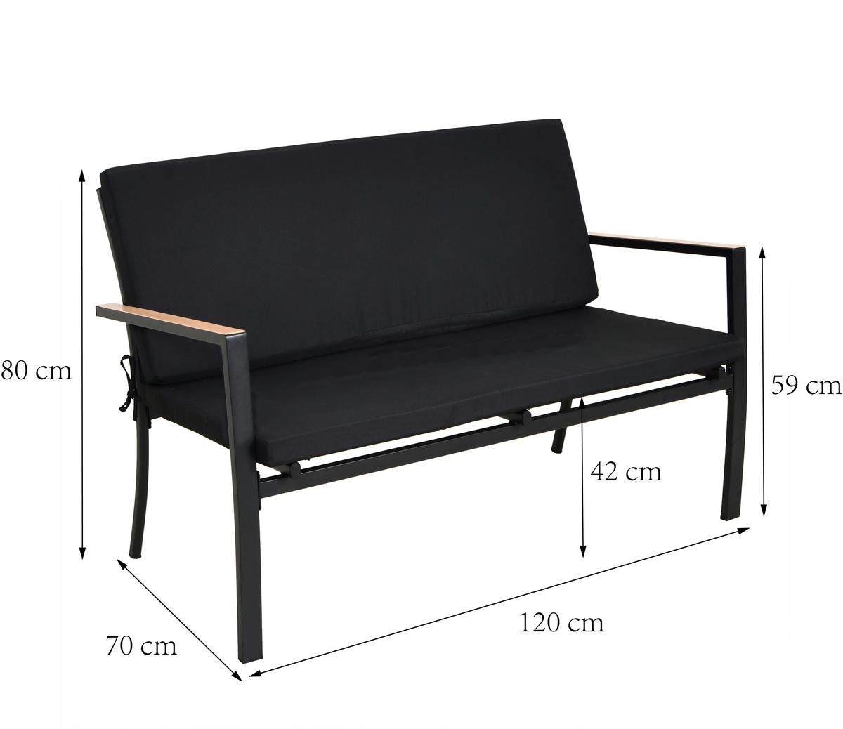 POCOline Gartensitzgruppe Grafon schwarz Stahl Grafon - schwarz - POCOline