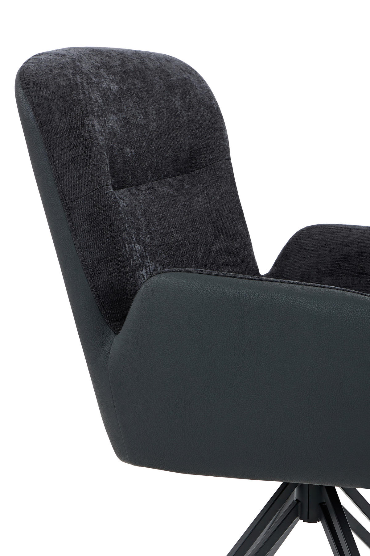 Drehstuhl Milazzo schwarz Kunstleder Webstoff B/H/T: ca. 60x92x68 cm Milazzo - schwarz (60,00/92,00/68,00cm)