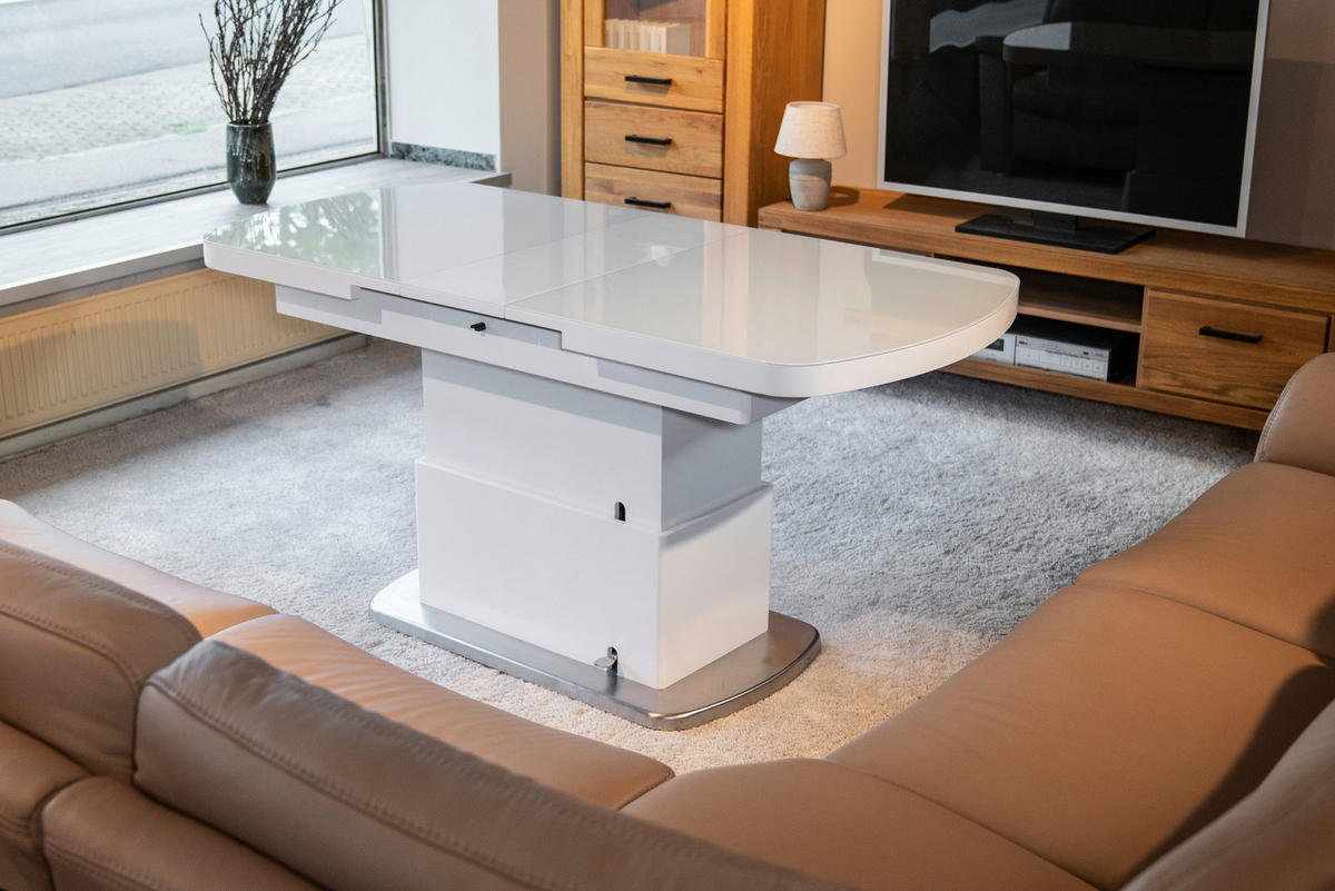 Couchtisch Levi weiß Hochglanz lackiert B/H/T: ca. 135x50x75 cm Levi - weiß (135,00/50,00/75,00cm)