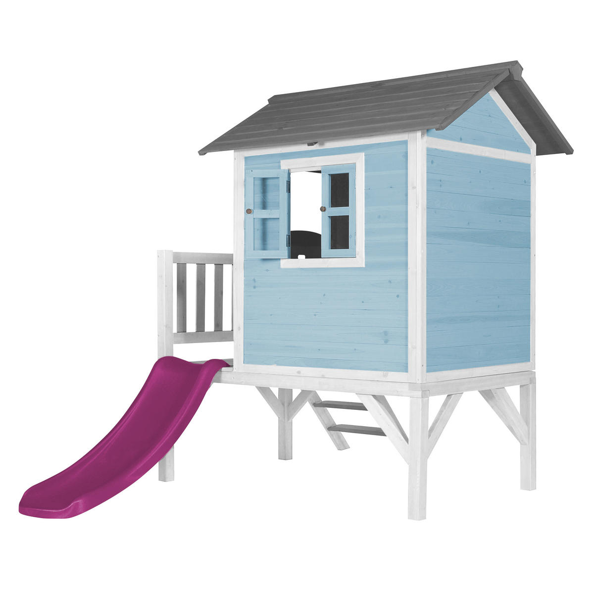 AXI Spielhaus Lodge XL blau B/H/T: ca. 240x189x167 cm Lodge XL - blau/lila (240,00/189,00/167,00cm) - AXI