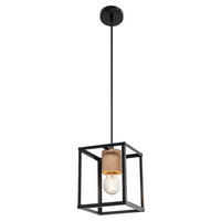 LEDVANCE Pendelleuchte Nairobi 758902 schwarz Metall Holz B/H/L: ca. 17x135x17 cm E27 1 Brennstellen Decor Nairobi - schwarz (17,00/17,00/135,00cm) - LEDVANCE