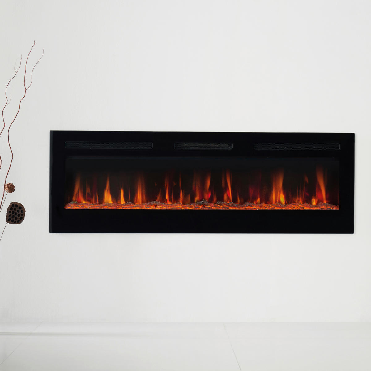 KAMINIO Elektrischer-Kamin MARLON schwarz Metall B/H/T: ca. 127x46,6x11,9 cm ca. 1800 W MARLON - schwarz (127,00/46,60/11,90cm) - KAMINIO