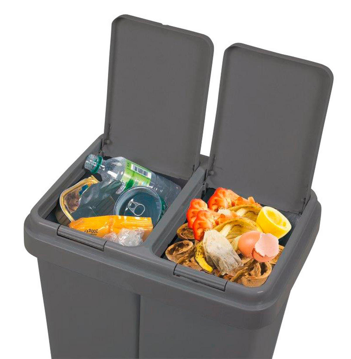 Mülleimer anthrazit B/H/L: ca. 44x49x33 cm Ökoabfalleimer_Duo-Bin - anthrazit (33,00/44,00/49,00cm)