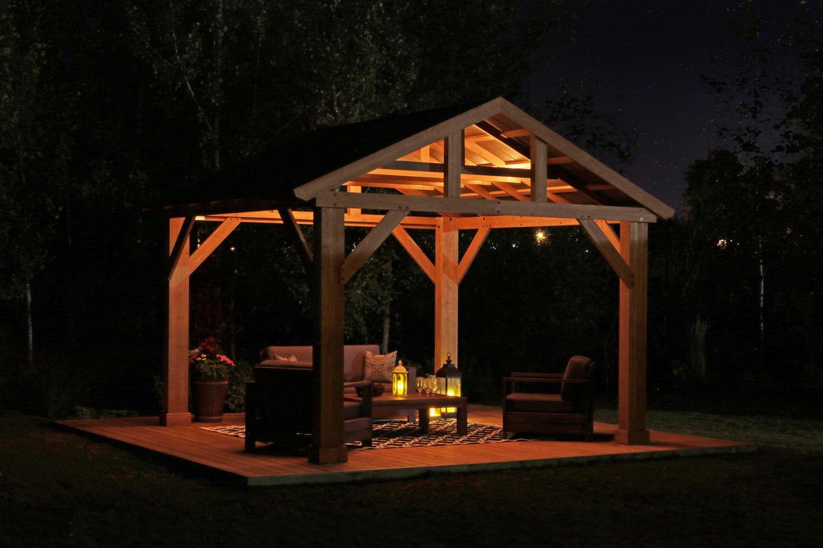 Westmann Pavillon Yukon braun Holz B/H/T: ca. 427x330x366 cm Yukon - braun/grau (427,00/330,00/366,00cm) - Westmann