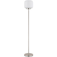 GLOBO Stehleuchte nickel matt Opal schwarz Glas Metall H/T/D: ca. 157x36x24 cm 1 Brennstellen Kaldora - nickel matt/schwarz (24,00/157,00cm) - GLOBO