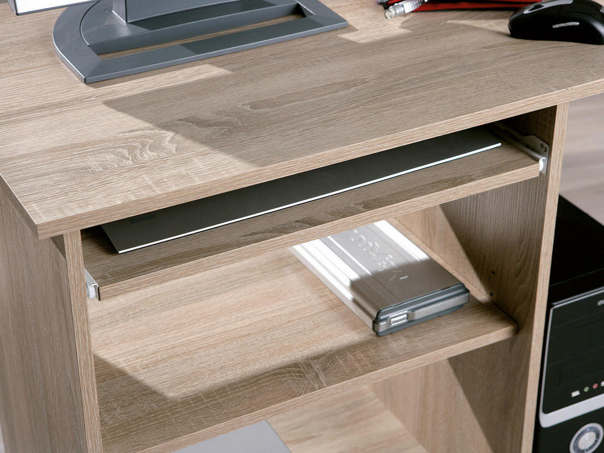 Schreibtisch Durini Eiche Sonoma Nachbildung B/H/T/L: ca. 80x75x50x80 cm Durini - Eiche (80,00/80,00/75,00cm) - Inter Link