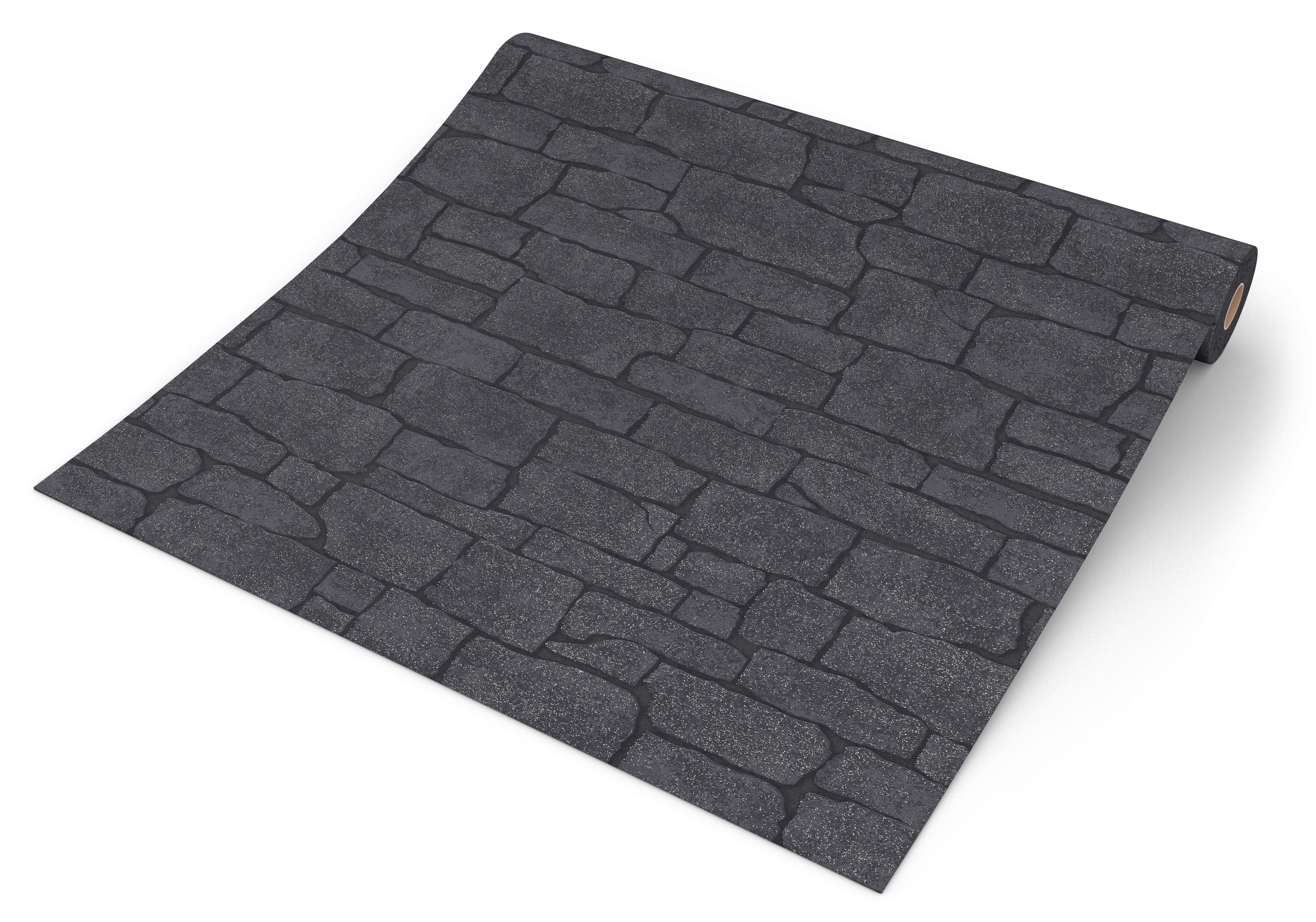 Erismann Vliestapete Steinoptik schwarz B/L: ca. 53x1005 cm Vliestapete_10091-15 - schwarz (53,00/1005,00cm) - Erismann