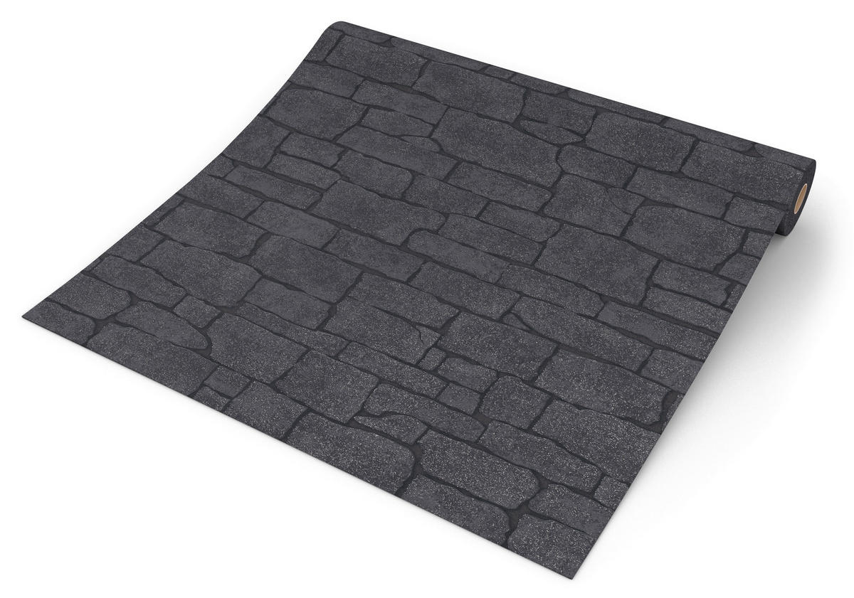 Erismann Vliestapete Steinoptik schwarz B/L: ca. 53x1005 cm Vliestapete_10091-15 - schwarz (53,00/1005,00cm) - Erismann