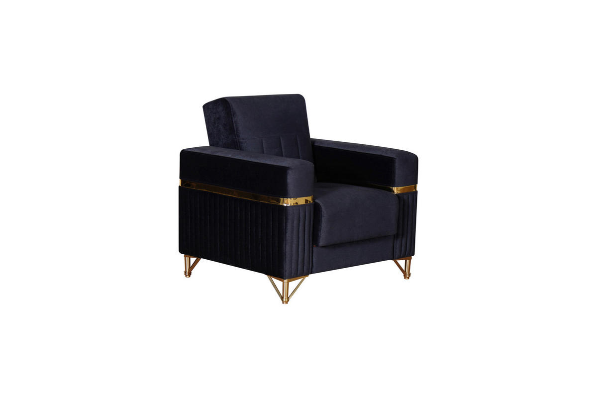 Sofa 3-2-1 Rhosus anthrazit Microfaser Rhosus - gold/anthrazit