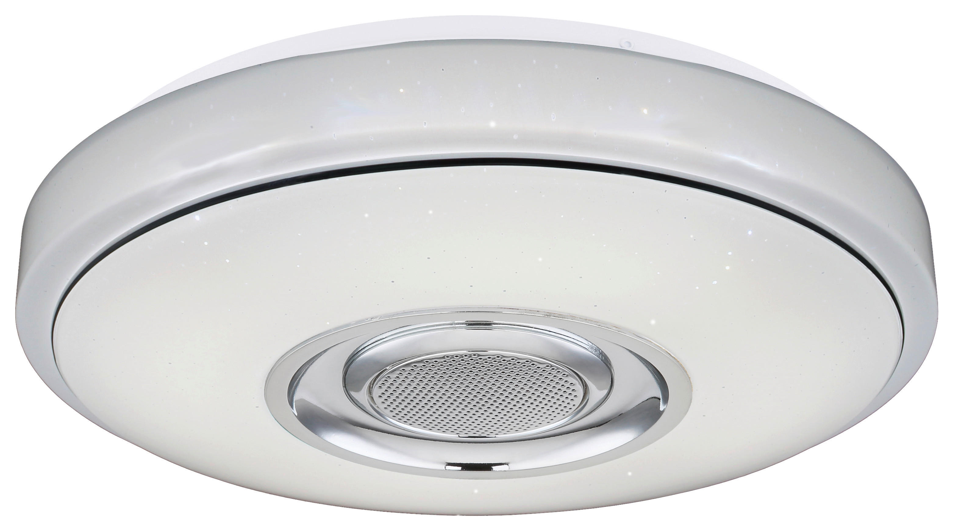 POCOline Deckenleuchte Sound weiß Chrom Kunststoff Metall H/D: ca. 8x34 cm Sound - weiß/Chrom (34,00/8,00cm) - POCOline