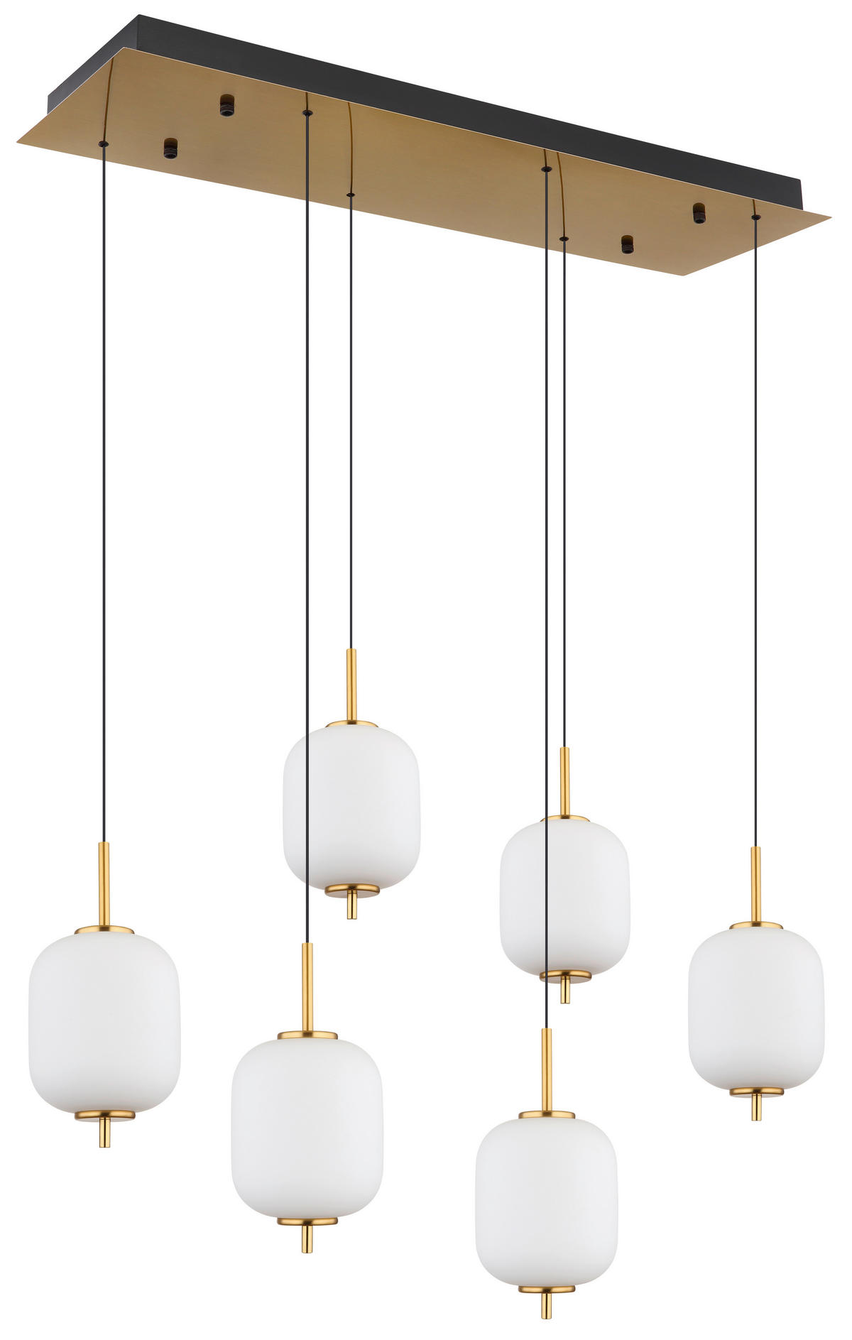 GLOBO Pendelleuchte messing Metall Glas B/H/T: ca. 28,5x150x78 cm 1.0 Brennstellen 15217-6 - messing (28,50/150,00/78,00cm) - GLOBO