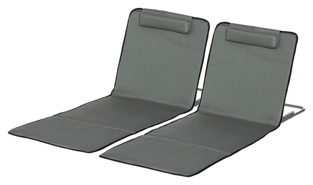 Outsunny Strandliege 2er Set grau Stahl B/H/L: ca. 53x35x124 cm Strandliege 2er Set - grau (124,00/53,00/35,00cm) - Outsunny