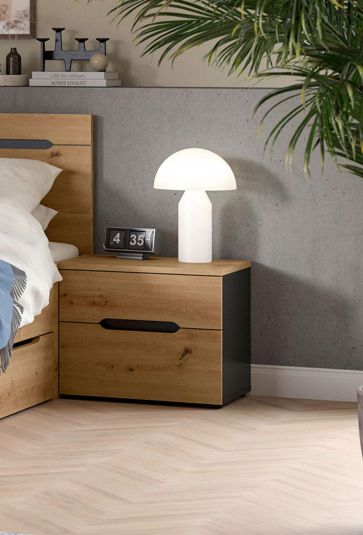 Nachtkonsolen CANU, 2er-Set basaltgrau Artisan Nachbildung B/H/T: ca. 50x42x37 cm CANU, 2er-Set - basaltgrau (50,00/42,00/37,00cm) - xonox.home