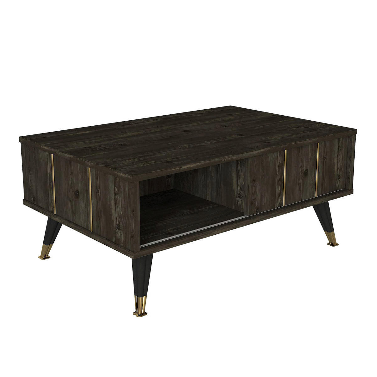 Couchtisch Nero Rebab braun dunkelgrau B/H/T: ca. 90x40x60 cm Nero - dunkelgrau/Rebab braun (90,00/40,00/60,00cm) - moebel17