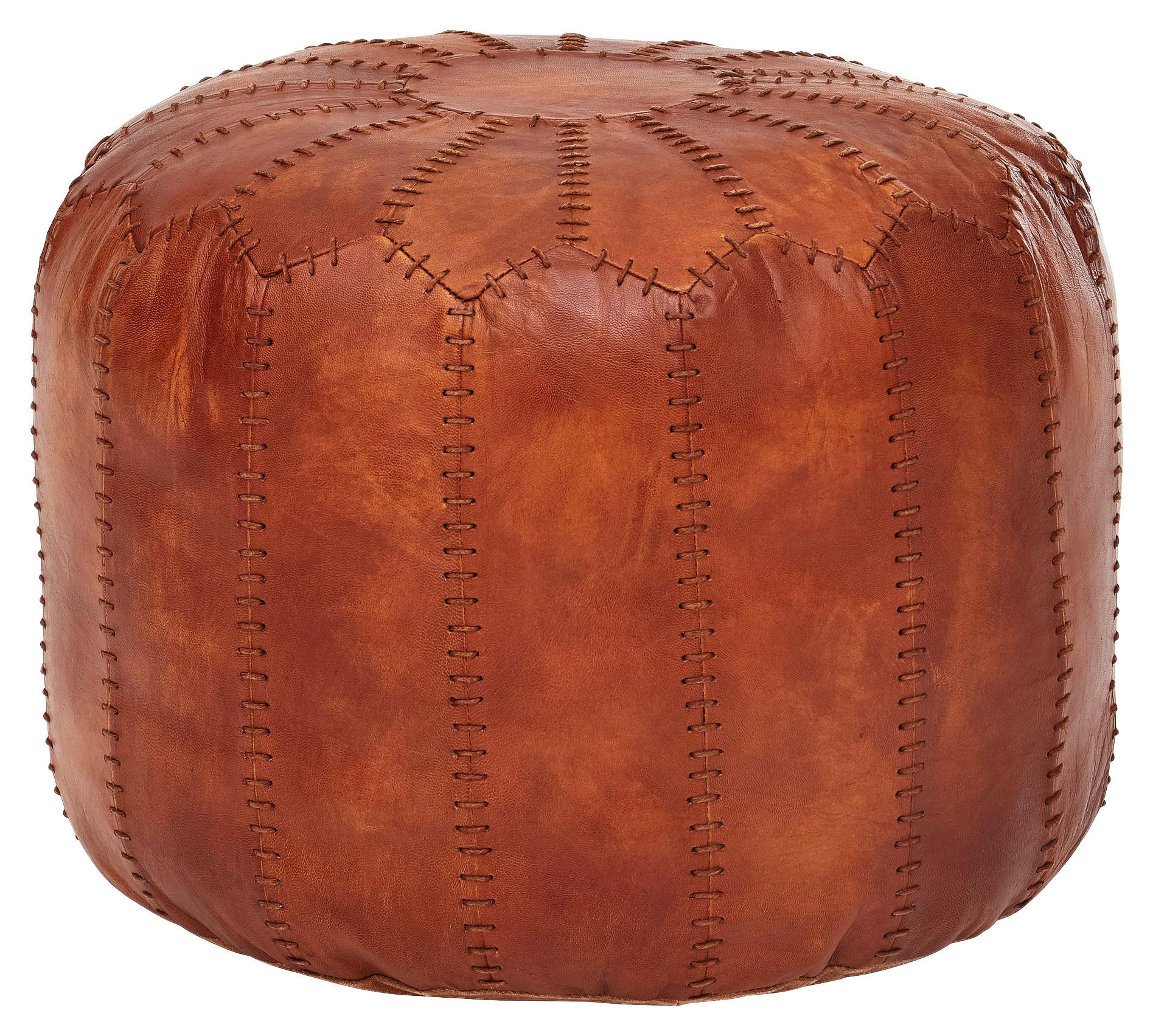 Wohnling Sitzhocker braun Leder B/H/T: ca. 52x42x52 cm Sitzhocker - braun (52,00/42,00/52,00cm) - Wohnling