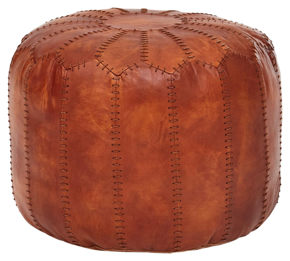 Wohnling Sitzhocker braun Leder B/H/T: ca. 52x42x52 cm Sitzhocker - braun (52,00/42,00/52,00cm) - Wohnling